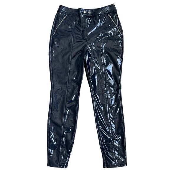 Maeve by Anthropologie Black Patent Leather Pants - Size US 10P - Picture 1 of 11